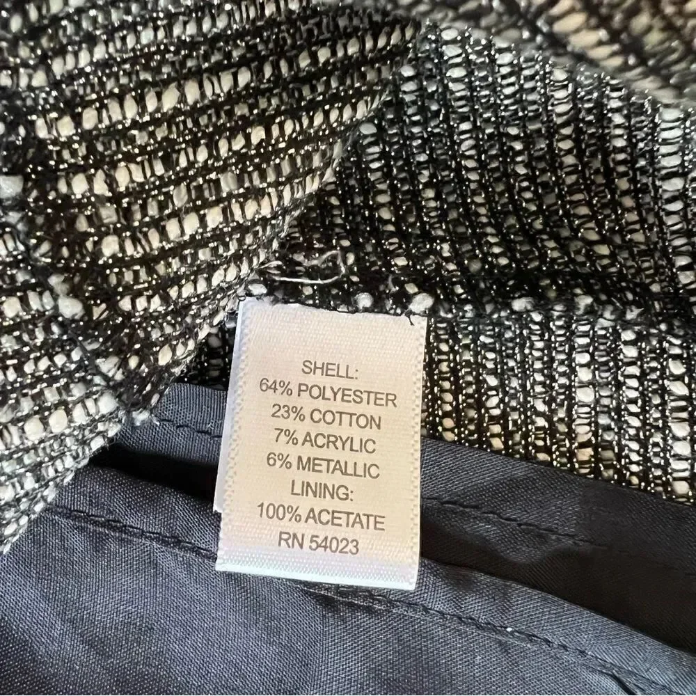 Banana Republic Tweed Metallic Pleated Fit & Flare Mini Skirt Size 14